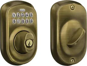 Be365-cam-609 Schlage Keypad Entry Deadbolt Antique Brass