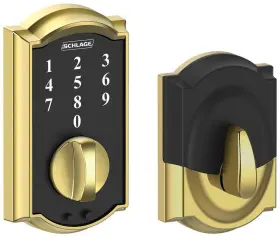 Be375cam605 Schlage Be375-cam Brass Camelot Touch Keyless Electronic Deadbolt