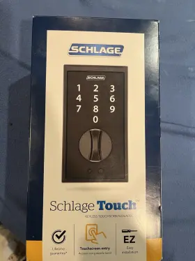 Be375vcen622 Schlage Touch Century Keyless Touchscreen Deadbolt Matte Black Entry Lock