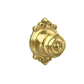 F40geo605brk Schlage F40 Geo 605 Brk Brookshire Collection Georgian Privacy Bright Brass