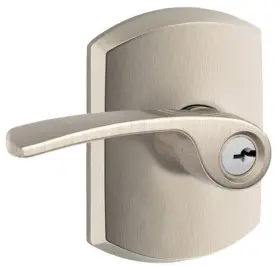 F51amer619grw Schlage F51-mer-grw Merano Single Cylinder Keyed Entry Door Lever - Nickel