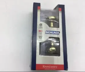 F51vgeo505605 Schlage Keyed Entry Georgian Knob Bright Brass F51v Geo 505/605 - New