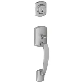 F58grw626 Schlage F58-grw Greenwich Single Cylinder Exterior Entrance - Chrome