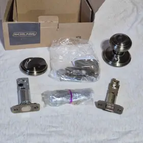 F59geo620 Schlage F59 Geo 620 Inside Handleset Antique Pewter Interior Knob With Deadbolt