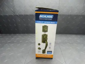 F60-g-cam-609-geo Schlage Camelot Antique Brass Single Cylinder Door Handleset Georgian Knob F60-g-cam-609-geo Schlage Camelot Antique Brass Single Cylinder Door Handleset Georgian Knob