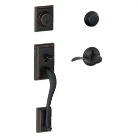 F62-add-acc-lh Schlage F62add716acclh Addison Double Cylinder Handleset - Bronze