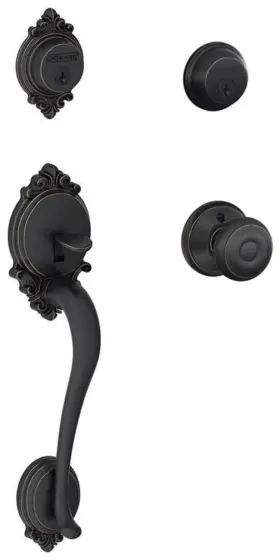 F62brk716geo Schlage F62-brk-geo Brookshire Double Cylinder Handleset - Bronze