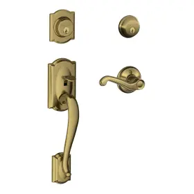 F62-cam-fla-rh Schlage F62cam609flarh Camelot Right Hand Double Cylinder - Brass