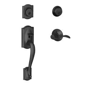 F62-cam-acc-lh Schlage F62cam622acclh Double Cylinder Sectional Handleset - Black