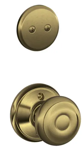 F94geo609 Schlage F94-geo Georgian One-sided Dummy Interior Pack - Exterior Brass
