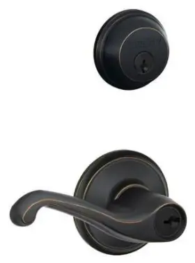 Fb50nv-fla Schlage Flair Keyed Entry Leverset And Deadbolt Combo