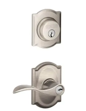 Fb55nvacc619 Schlage Accent Entry Lever With Deadbolt Combo Pack Nickel Fb55n Acc 619 Cam