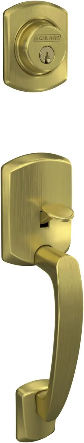 Fc58grw608 Schlage Fc58-grw Custom Greenwich Single Cylinder Keyed Entry - Brass