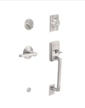 Fe285cen619lat Schlage New Century Satin Nickel Deadbolt Door Lock Handle Set F60 V Cen 619 Lat