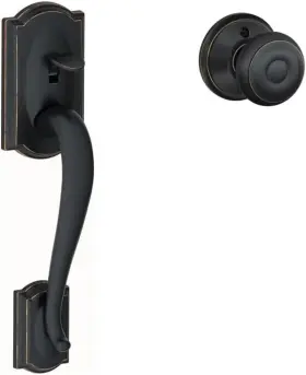 Fe285lw Schlage Camelot Aged Bronze Door Handleset Grip