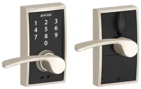 Fe695cen619mer Schlage Fe695-cen-mer Nickel Century Touch Entry Leverset With Merano Lever