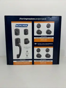 Fhp60 Schlage First Impressions Project Pack Satin Nickel 3 Entry Doors Greenwich Nib