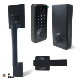 S027p-fd Secusly Smart Front Door Lock Handle Set Matte Black
