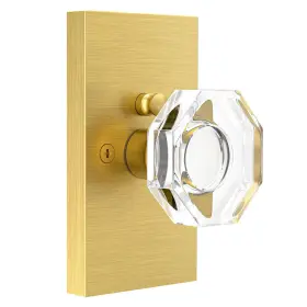 Shiny Handles 639395278895 Glass Door Knobs Interior Privacy Crystal Lock Set Satin Brass Gold Do