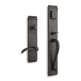 441446 Signature Hardware Griggs Rh Keyed Entry Door Handleset With Interior Lever No Backset - Dark Bronze