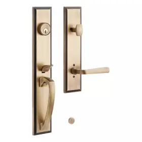 333973 Signature Hardware Pid 538074 Aurick Solid Brass Entrance Door Set - Lever Handle Left Hand