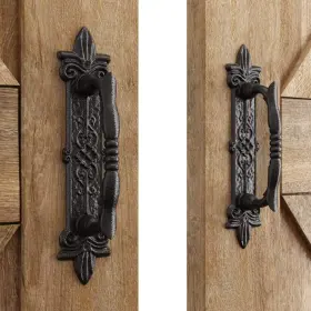 Smartstandard Shh0904bk02 Heavy Duty 9 Inch Antique Barn Door Handle Set Of 2 Large Rustic C