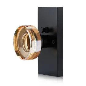 Sjdk002 Snbtla Champagne Privacy Glass Door Knob Crystal Interior Lock With Matte Black