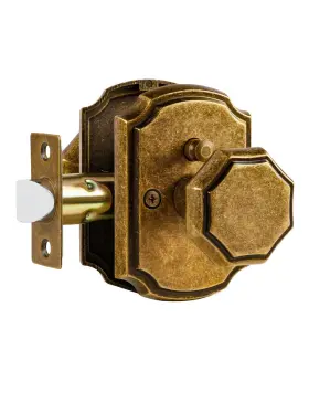 151-99a-gt-ys-2p Sorwduerm 2 Pack Antique Brass Door Knobs Interior Privacy Knob With Lock For Bedr