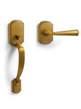 8835-hg-1p Sorwduerm 1 Pack Antique Brass Front Door Handles Reversible Lever Entry No Lock Handle