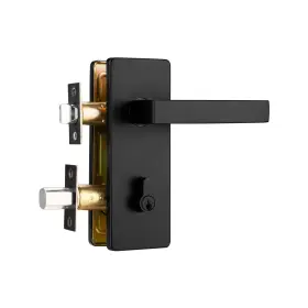 Starpy 786368918750 Black Exterior Door Lock Set Front Handle With Deadbolt Keyed Entr