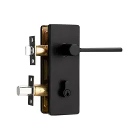 Starpy 786368918767 Black Exterior Door Lock Set Front Handle With Deadbolt Keyed Entry