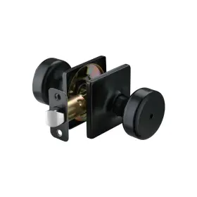 Starpy 794969794352 Black Door Knobs With Square Rosette Pismo Knob Lock Privacy H