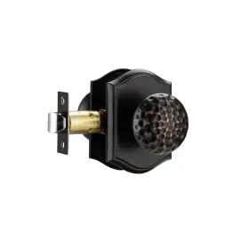 Plc105-orb-bk Starpy Black Door Knobs With Camelot Trim Aged Bronze Interior Handles For Bat