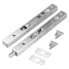 Ulsmc01024 Sumnacon 2pcs Door Flush Bolts - 8 Inch Concealed Security Silver