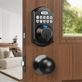 Te002k-2 Teeho Te002k Keyless Fingerprint Deadbolt Door Lock - Smart With Handle