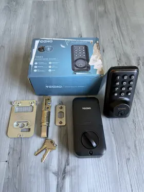 Th003 Teeho Keypad Digital Deadbolt Black Matte Keyless Entry Door Lock Set