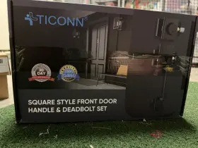 X003aqmh2v Ticonn Square Front Door Handle And Deadbolt Set Matte Black With Keys Manual