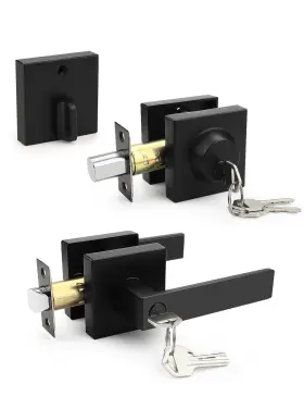 Twbk131-ivy383et01-2p Tinewa Square Keyed Alike Front/exterior Door Lever With Single Cylinder Deadbolt F