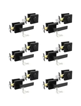 Twbk131-ivy383et01-6p Tinewa 6 Pack Square Keyed Alike Front/exterior Door Levers With Single Cylinder Dea