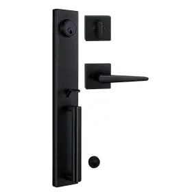 Mdhst2016db-amz Tmc Iron Black Front Double Door Handleset Keyed