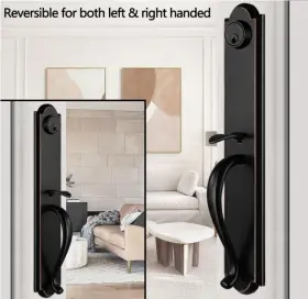 Mdhst201810b-kb-double Tmc Double Door Handleset With Knob Handle For Front In Aged Bronze