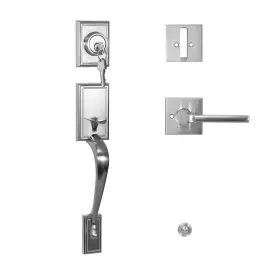 Hs28s-k Togu Single Cylinder Front Door Handleset With Lever Handle In Satin Nickel C