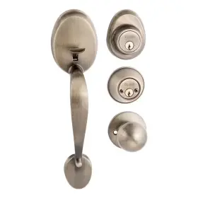 Toledo 726084384125 Oviedo Double Cylinder Antique Brass Door Handleset