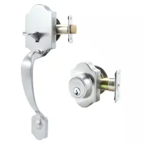 Toledo 726084673809 Cordoba Double Cylinder Satin Nickel Door Handleset