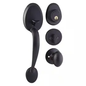 Toledo 744759653666 Single Cylinder Iron Black Door Handleset