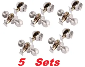 Cv1500-av-us32d Toledo Avila Door Knob Set And Deadbolt Single Cylinder Lock Stainless 5 Sets
