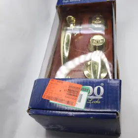 V1601cocaus3 Toledo Fine Locks Double Cylinder Handle Set Polish Brass