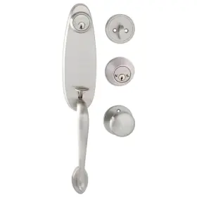 V1600tedhus15 Toledo Door Handleset Adjustable Single Cylinder Stainless Steel Satin Chrome