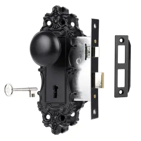 Toptotoo 635408121677 Mortise Lock Set For Interior Door Matte Black Knob With And Skele