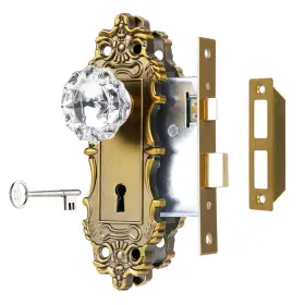 Toptotoo 635408121714 Mortise Lock Set For Interior Door Vintage Brass Knobs With And